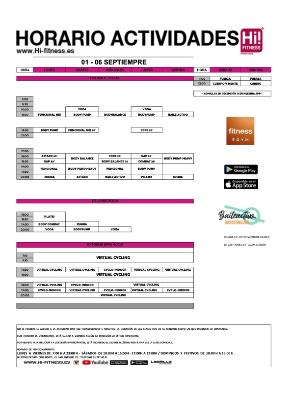 HORARIO HIFITNESS 2023